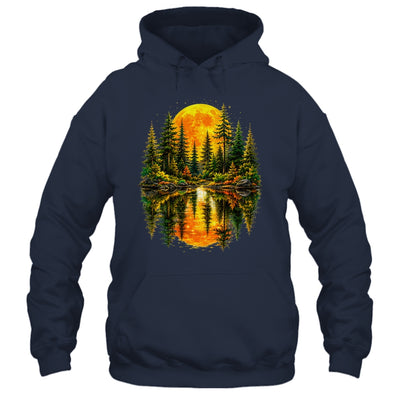 Nature Reflection Us Flag Forest Trees Outdoor Wildlife Shirt & Tank Top | siriusteestore