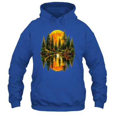 Nature Reflection Us Flag Forest Trees Outdoor Wildlife Shirt & Tank Top | siriusteestore