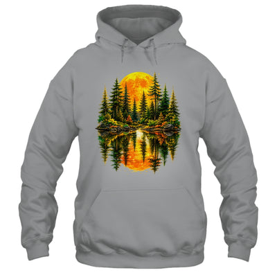 Nature Reflection Us Flag Forest Trees Outdoor Wildlife Shirt & Tank Top | siriusteestore