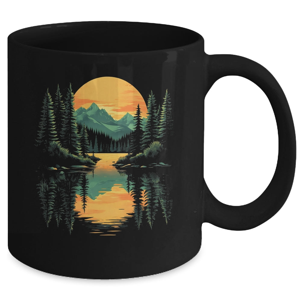 Nature Trees Reflection Forest Outdoor Wildlife Lover Sunset Mug | siriusteestore