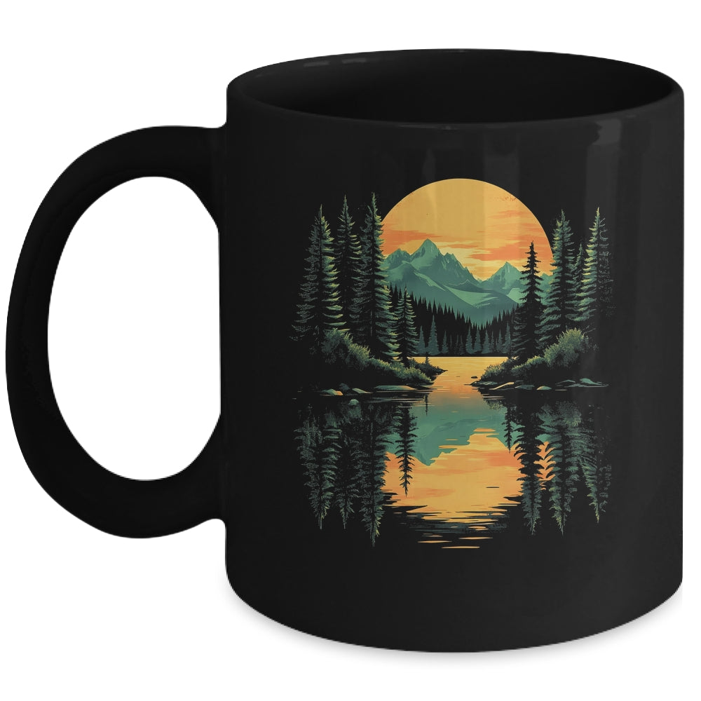 Nature Trees Reflection Forest Outdoor Wildlife Lover Sunset Mug | siriusteestore