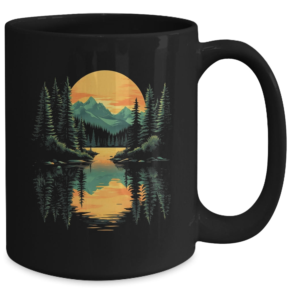 Nature Trees Reflection Forest Outdoor Wildlife Lover Sunset Mug | siriusteestore