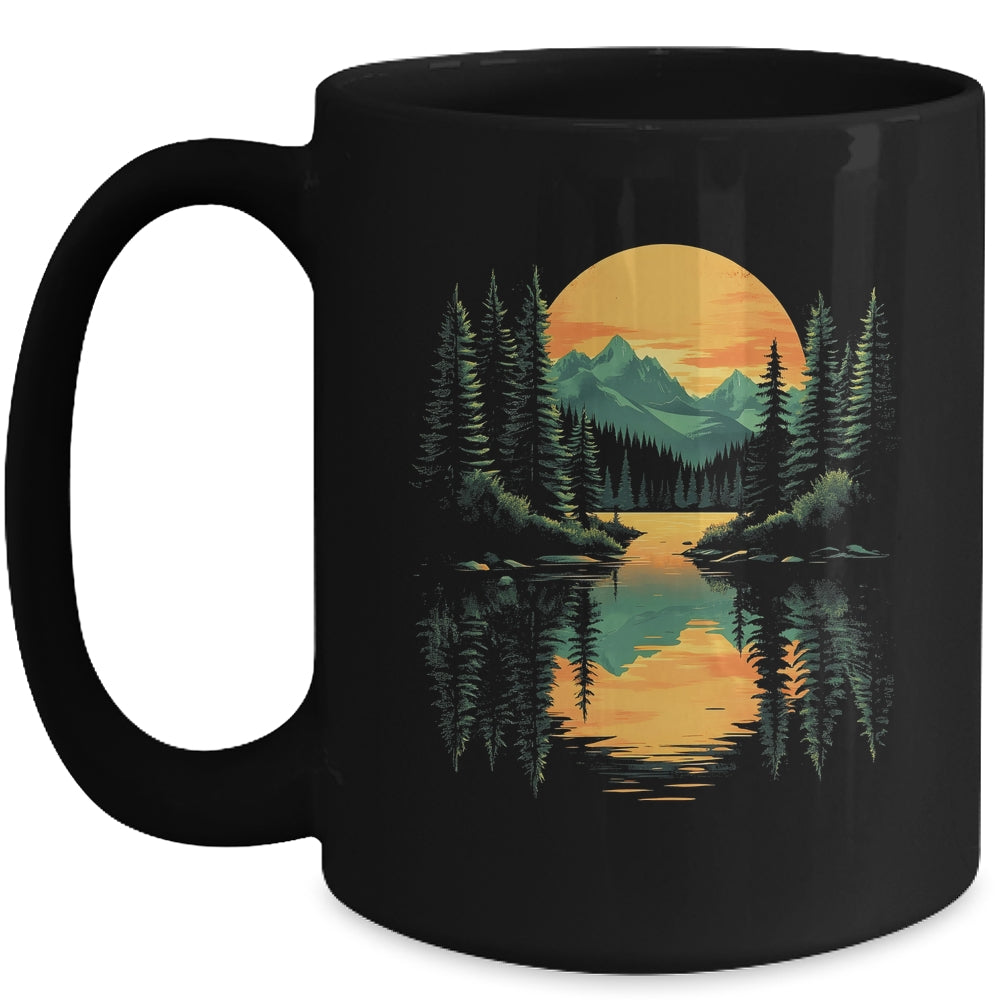 Nature Trees Reflection Forest Outdoor Wildlife Lover Sunset Mug | siriusteestore