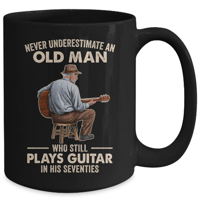 Never Underestimate An Old Man Who Plays Guitar Seventies Mug | siriusteestore