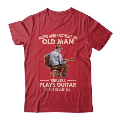 Never Underestimate An Old Man Who Plays Guitar Seventies Shirt & Hoodie | siriusteestore