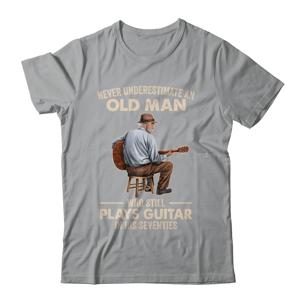 Never Underestimate An Old Man Who Plays Guitar Seventies Shirt & Hoodie | siriusteestore