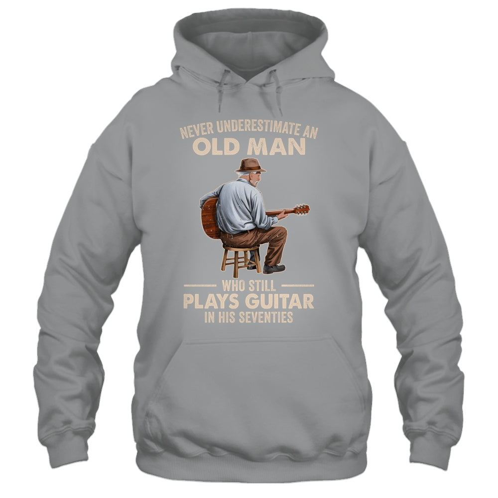 Never Underestimate An Old Man Who Plays Guitar Seventies Shirt & Hoodie | siriusteestore