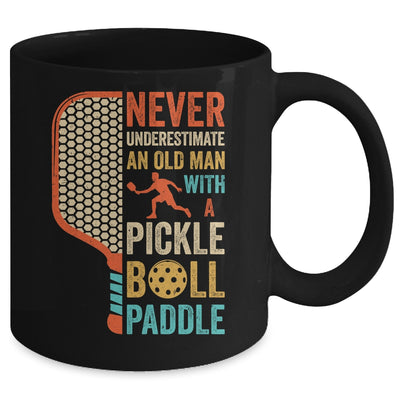 Never Underestimate an Old Man with A Pickleball Paddle Retro Mug | siriusteestore