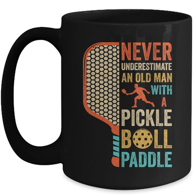 Never Underestimate an Old Man with A Pickleball Paddle Retro Mug | siriusteestore