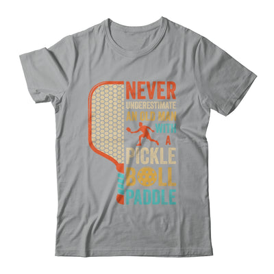 Never Underestimate an Old Man with A Pickleball Paddle Retro Shirt & Hoodie | siriusteestore