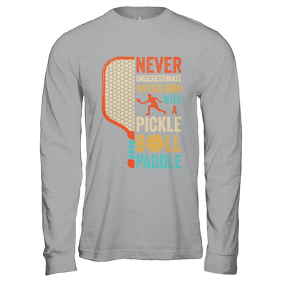 Never Underestimate an Old Man with A Pickleball Paddle Retro Shirt & Hoodie | siriusteestore