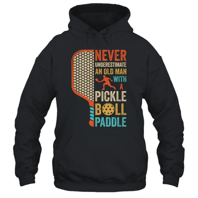 Never Underestimate an Old Man with A Pickleball Paddle Retro Shirt & Hoodie | siriusteestore