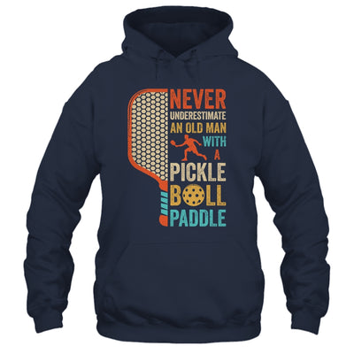 Never Underestimate an Old Man with A Pickleball Paddle Retro Shirt & Hoodie | siriusteestore