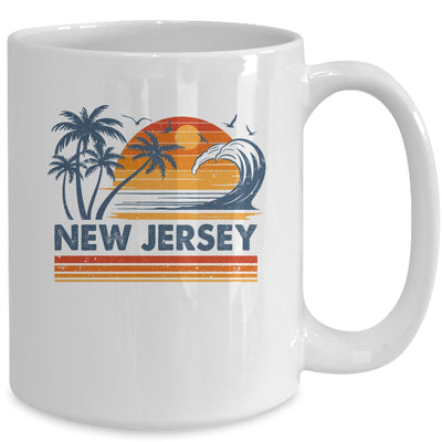 New Jersey Vacation Sunset Cute 70s Vintage Retro Beach Mug | siriusteestore
