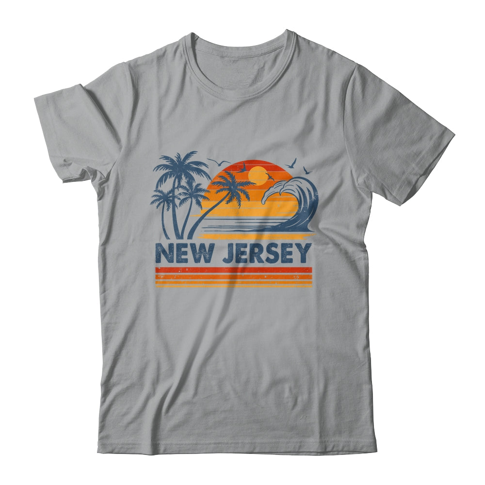 New Jersey Vacation Sunset Cute 70s Vintage Retro Beach Shirt & Tank Top | siriusteestore