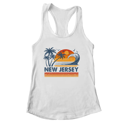 New Jersey Vacation Sunset Cute 70s Vintage Retro Beach Shirt & Tank Top | siriusteestore