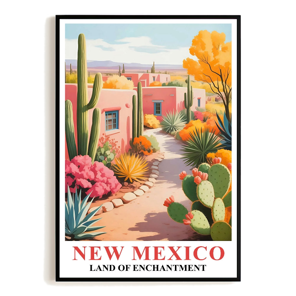 New Mexico Print Travel Poster Nature Southwest Desert Souvenir Wall Art Landscape Painting Picture For Home Room Living Room Office Bedroom Aesthetic Decor Unframed | siriusteestore
