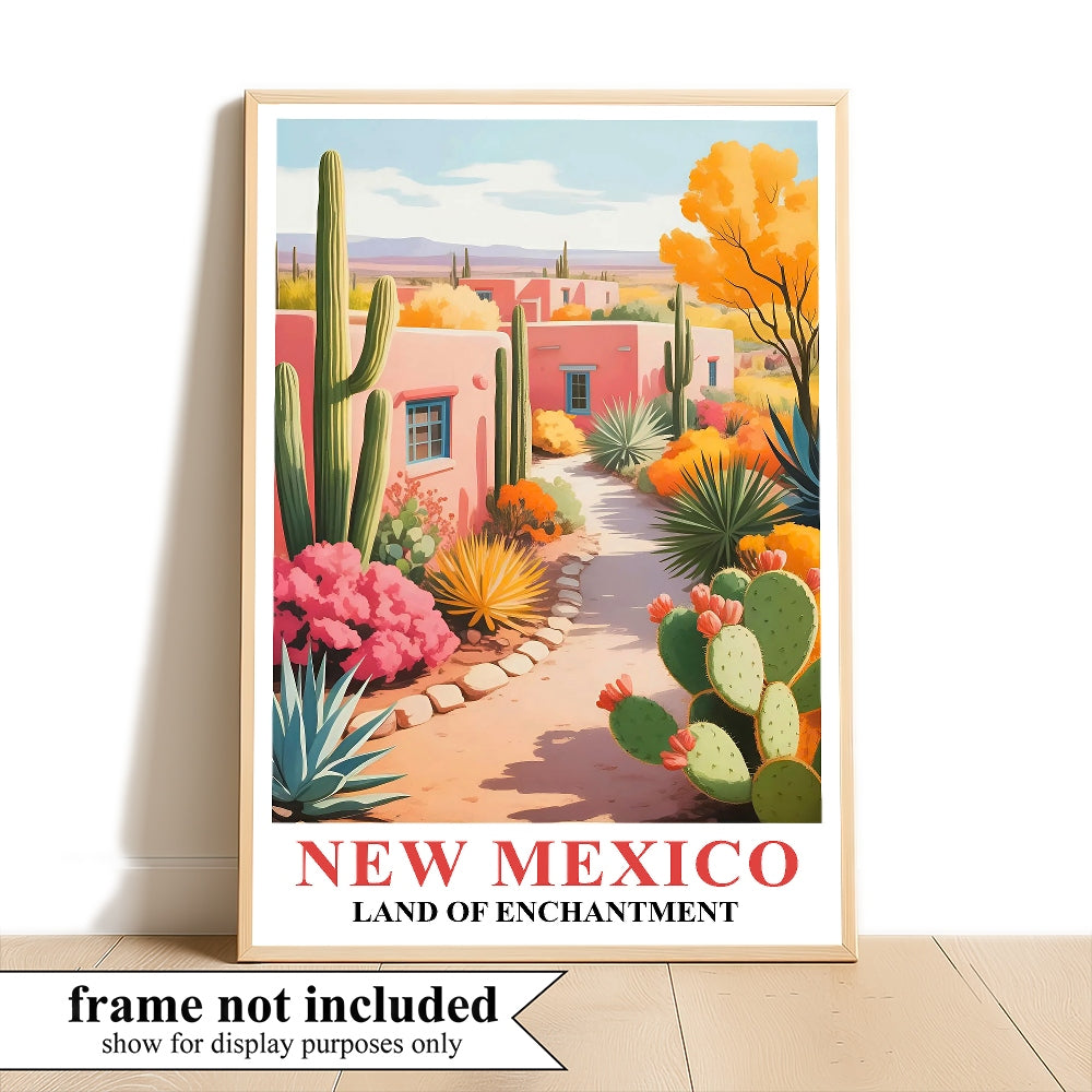 New Mexico Print Travel Poster Nature Southwest Desert Souvenir Wall Art Landscape Painting Picture For Home Room Living Room Office Bedroom Aesthetic Decor Unframed | siriusteestore