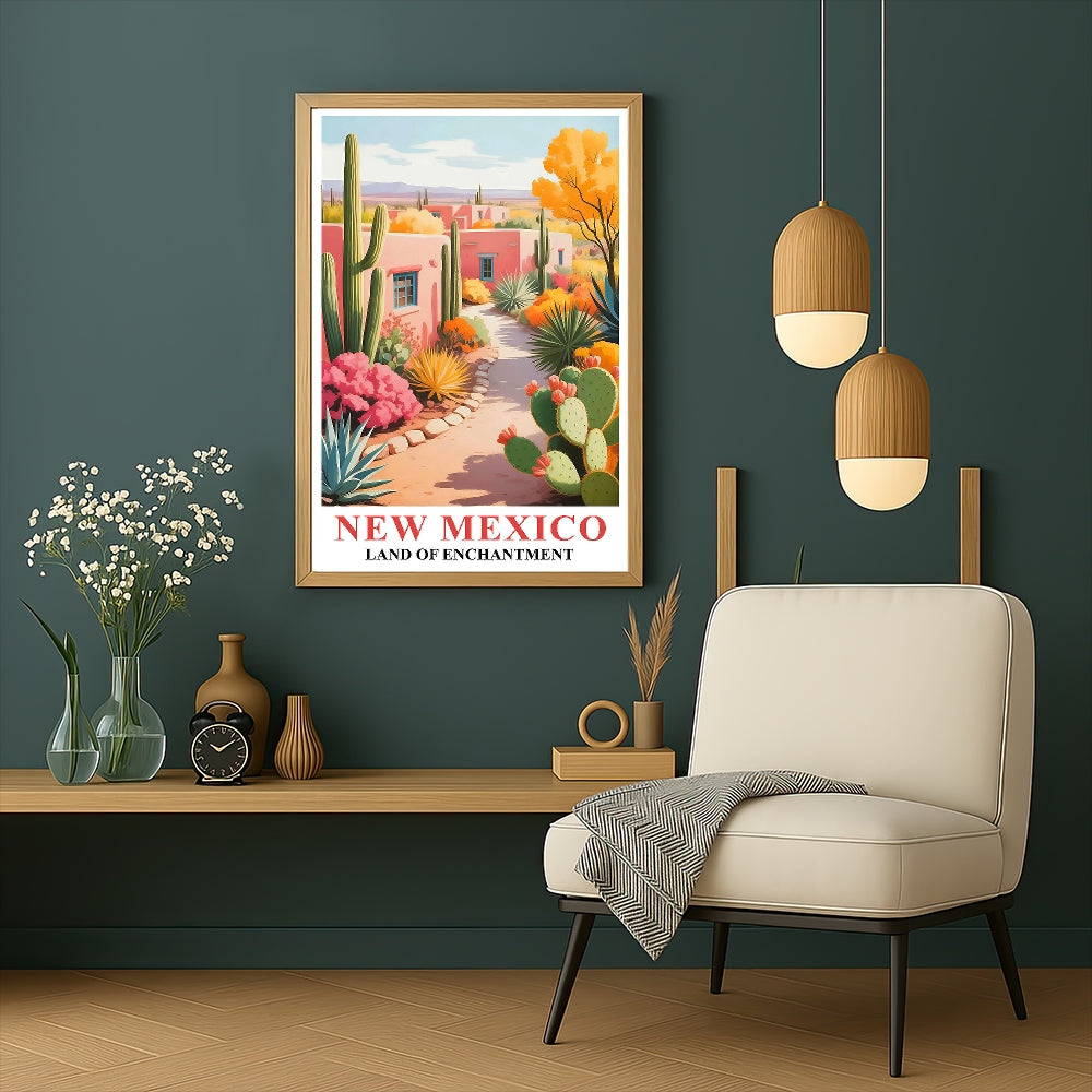 New Mexico Print Travel Poster Nature Southwest Desert Souvenir Wall Art Landscape Painting Picture For Home Room Living Room Office Bedroom Aesthetic Decor Unframed | siriusteestore
