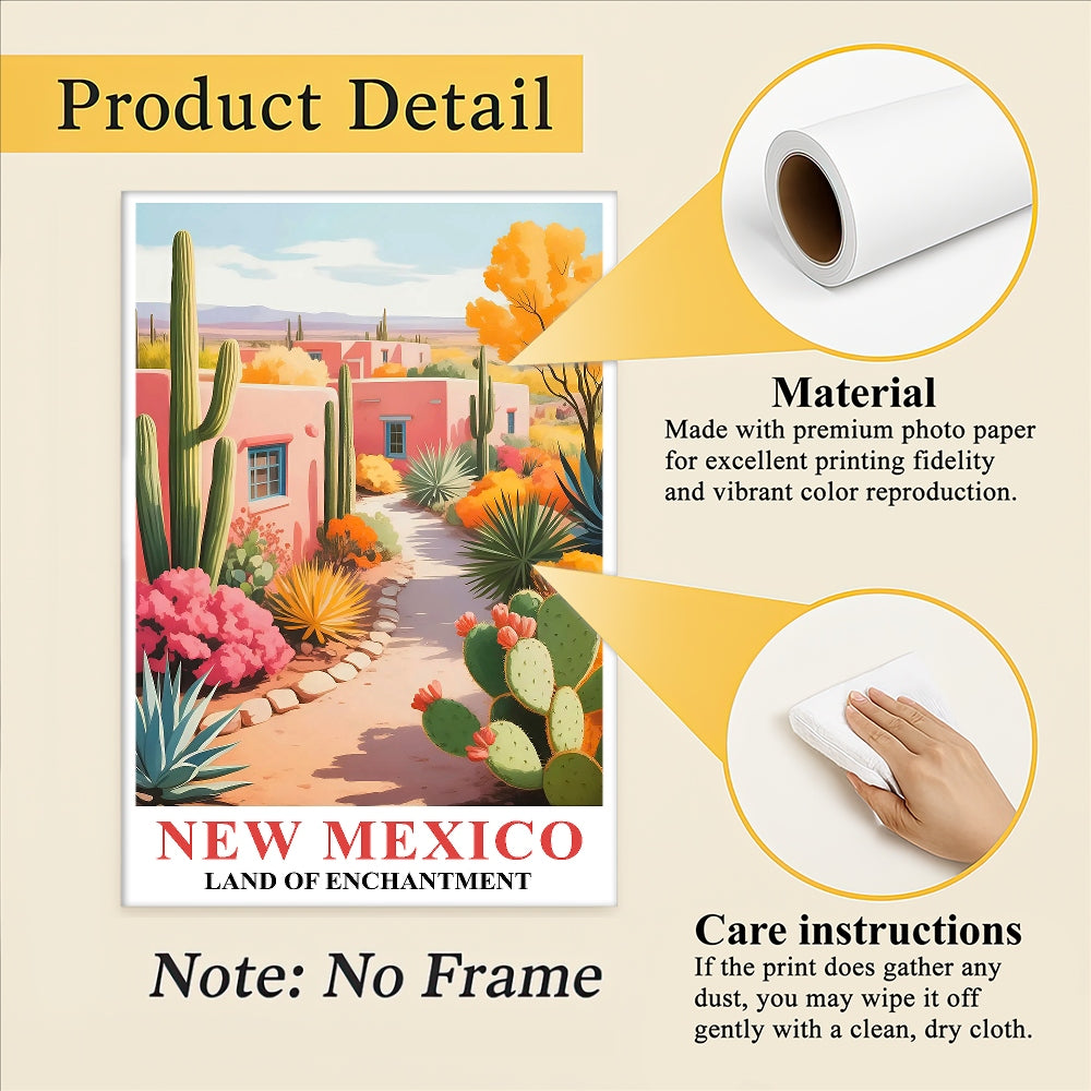 New Mexico Print Travel Poster Nature Southwest Desert Souvenir Wall Art Landscape Painting Picture For Home Room Living Room Office Bedroom Aesthetic Decor Unframed | siriusteestore