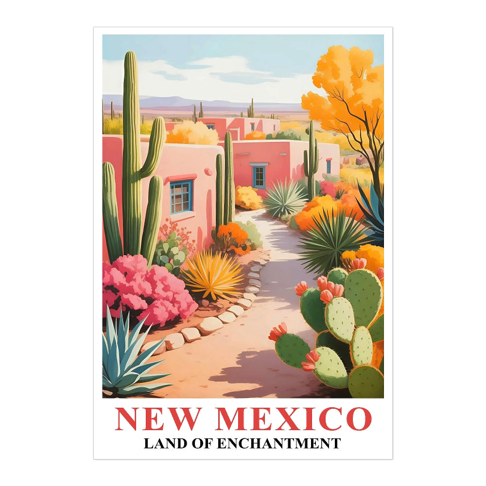 New Mexico Print Travel Poster Nature Southwest Desert Souvenir Wall Art Landscape Painting Picture For Home Room Living Room Office Bedroom Aesthetic Decor Unframed | siriusteestore