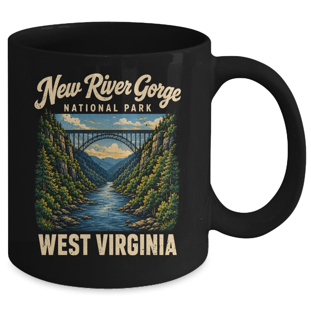 New River Gorge National Park Bridge Rafting Hiking Vintage Mug | siriusteestore