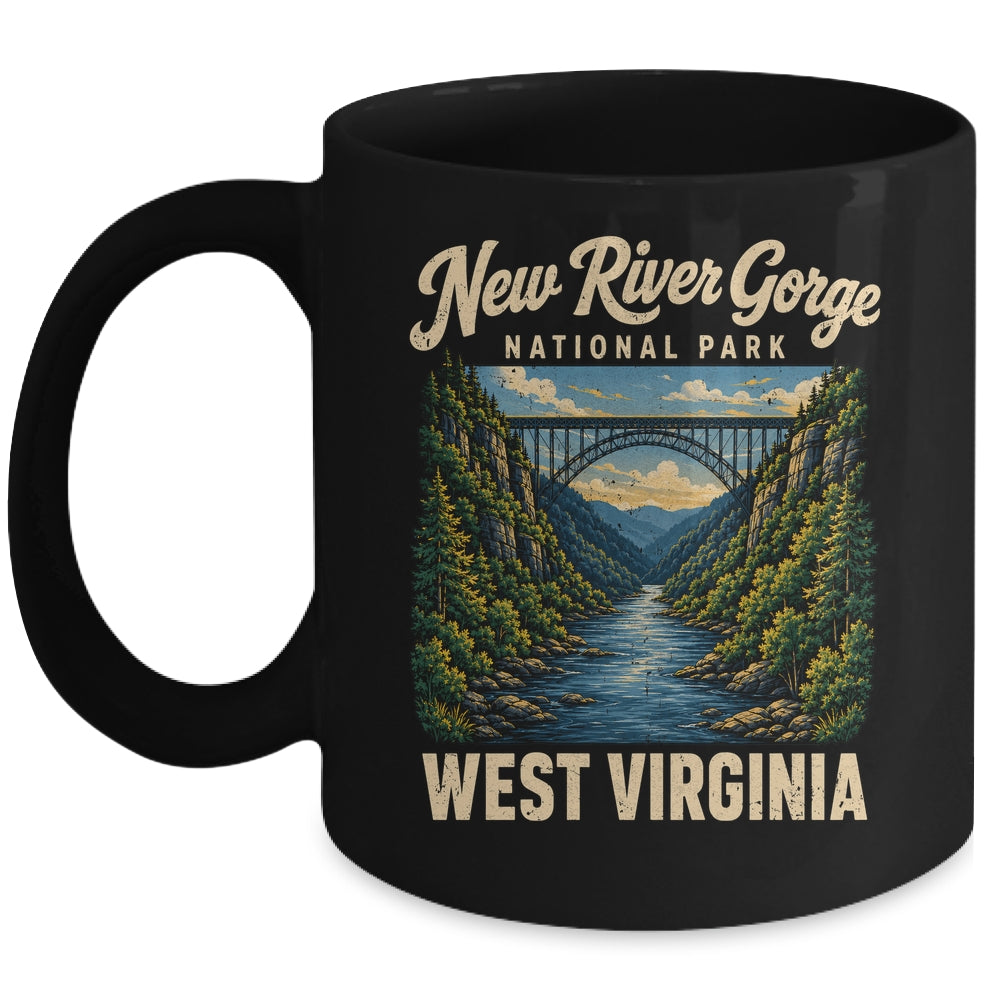 New River Gorge National Park Bridge Rafting Hiking Vintage Mug | siriusteestore