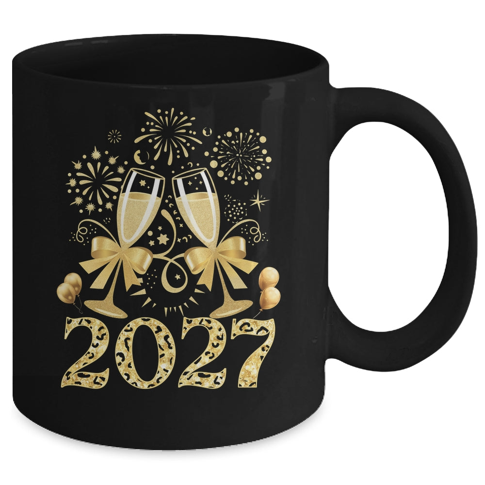 New Years Eve Happy New Year 2026 Firework Leopard Women Mug | siriusteestore