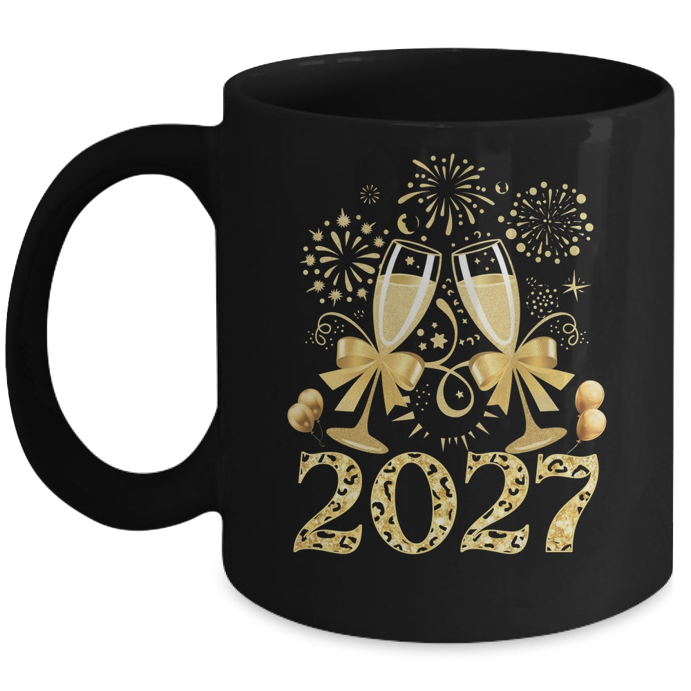 New Years Eve Happy New Year 2026 Firework Leopard Women Mug | siriusteestore