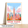 New York City Print Travel Poster Retro Big Apple NY City Souvenir Wall Art Landscape Painting Picture Suitable For Home Room Living Room Office Bedroom Decor Unframed | siriusteestore