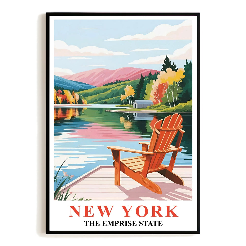New York Travel Print Poster Nature Empire State NY Souvenir Wall Art Landscape Painting Picture Suitable For Home Room Living Room Office Bedroom Decor Unframed | siriusteestore