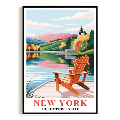 New York Travel Print Poster Nature Empire State NY Souvenir Wall Art Landscape Painting Picture Suitable For Home Room Living Room Office Bedroom Decor Unframed | siriusteestore
