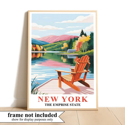 New York Travel Print Poster Nature Empire State NY Souvenir Wall Art Landscape Painting Picture Suitable For Home Room Living Room Office Bedroom Decor Unframed | siriusteestore
