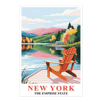New York Travel Print Poster Nature Empire State NY Souvenir Wall Art Landscape Painting Picture Suitable For Home Room Living Room Office Bedroom Decor Unframed | siriusteestore