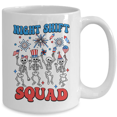 Night Shift Nurse 4th Of July Skeletons Night Shift Squad Mug | siriusteestore