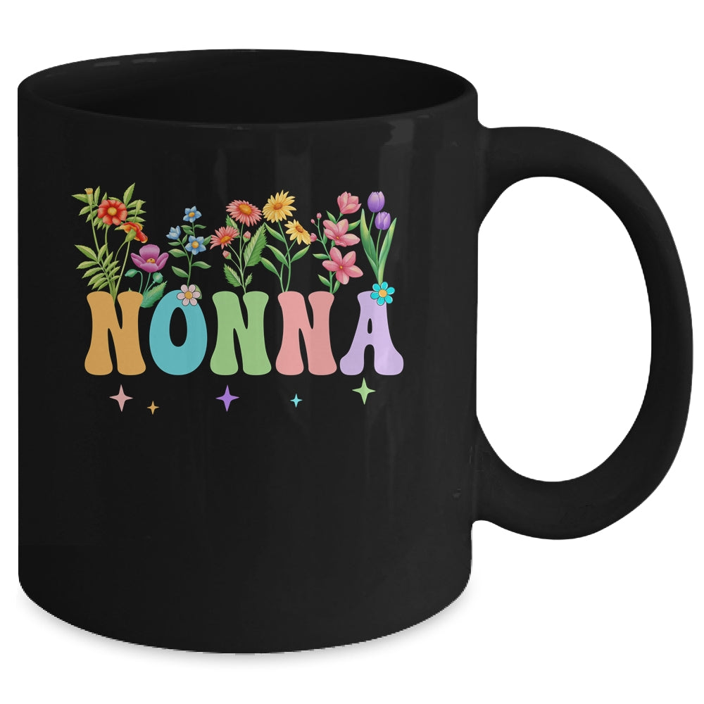 Nonna Women Wildflower Floral Design Nonna Mothers Day Mug | siriusteestore