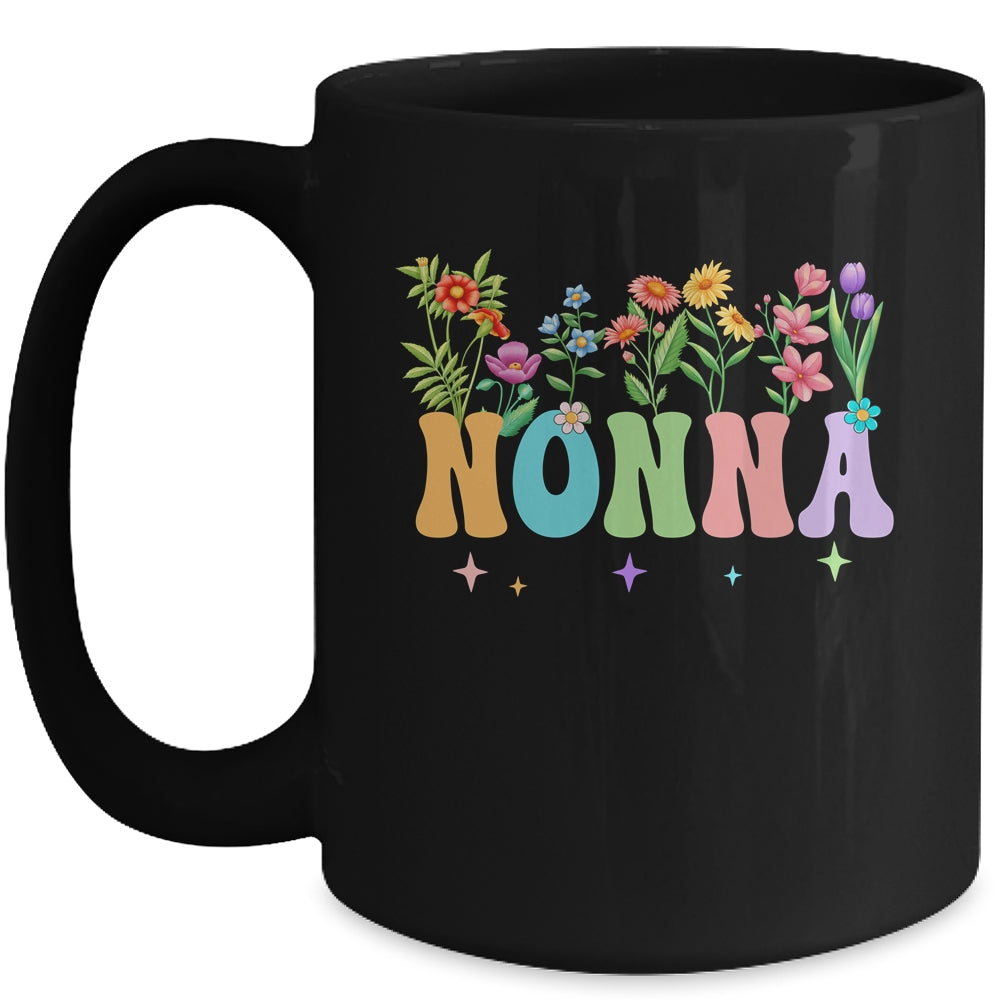 Nonna Women Wildflower Floral Design Nonna Mothers Day Mug | siriusteestore
