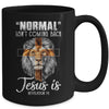 Normal Isn't Coming Back But Jesus Is Cross Christian Lion Mug | siriusteestore