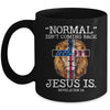 Normal Isnt Coming Back Jesus Is Revelation 14 US Flag Lion Mug | siriusteestore