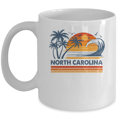 North Carolina Vacation Sunset Cute 70s Vintage Retro Beach Mug | siriusteestore