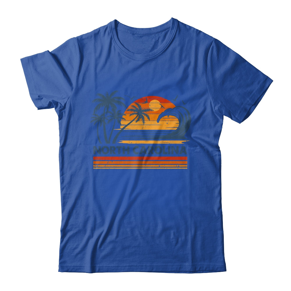 North Carolina Vacation Sunset Cute 70s Vintage Retro Beach Shirt & Tank Top | siriusteestore