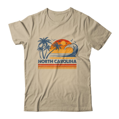 North Carolina Vacation Sunset Cute 70s Vintage Retro Beach Shirt & Tank Top | siriusteestore