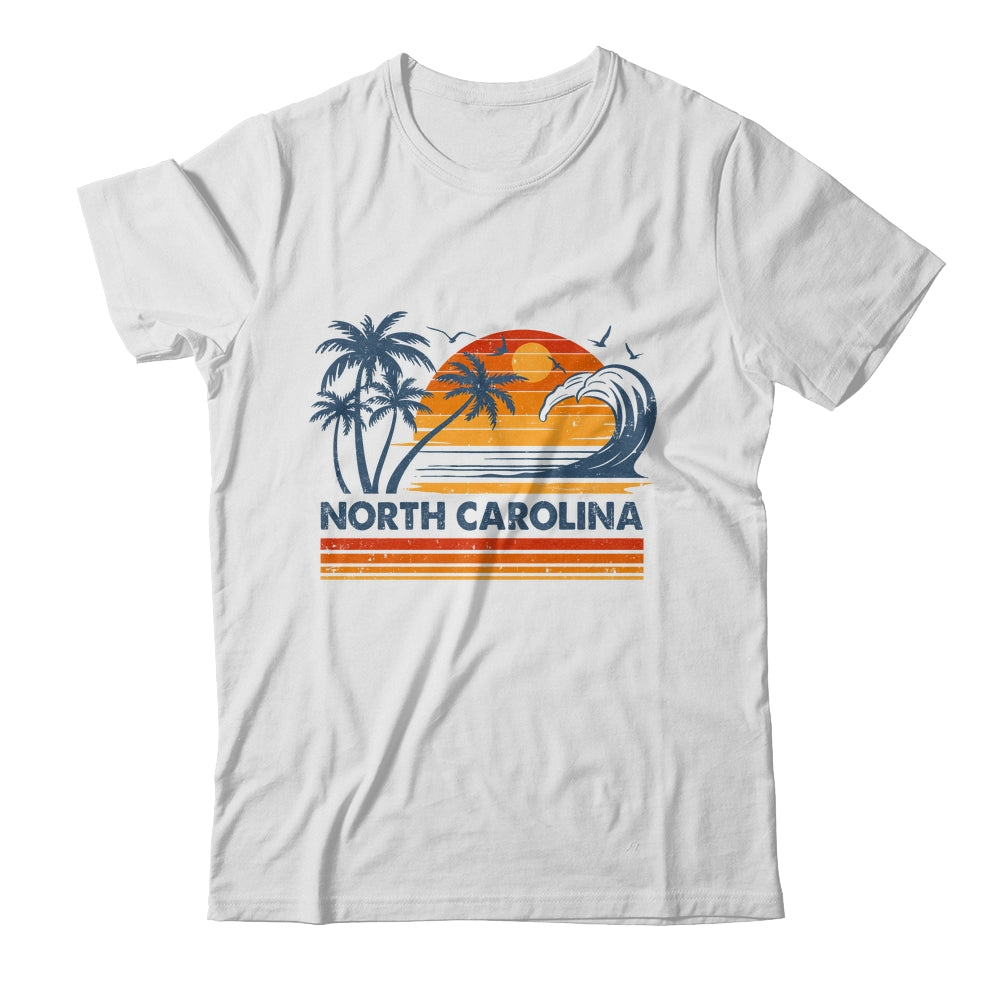 North Carolina Vacation Sunset Cute 70s Vintage Retro Beach Shirt & Tank Top | siriusteestore