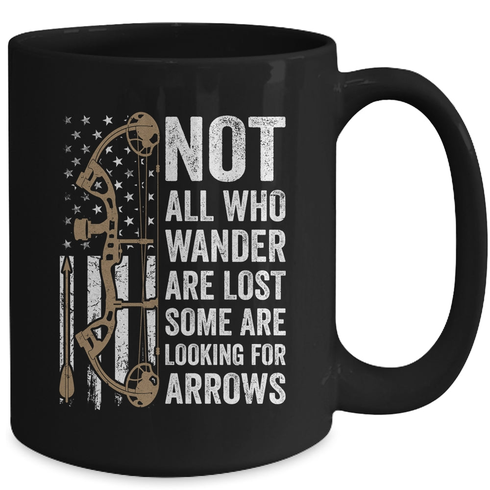 Not All Who Wander Are Lost Bow Funny Archery American Flag Mug | siriusteestore