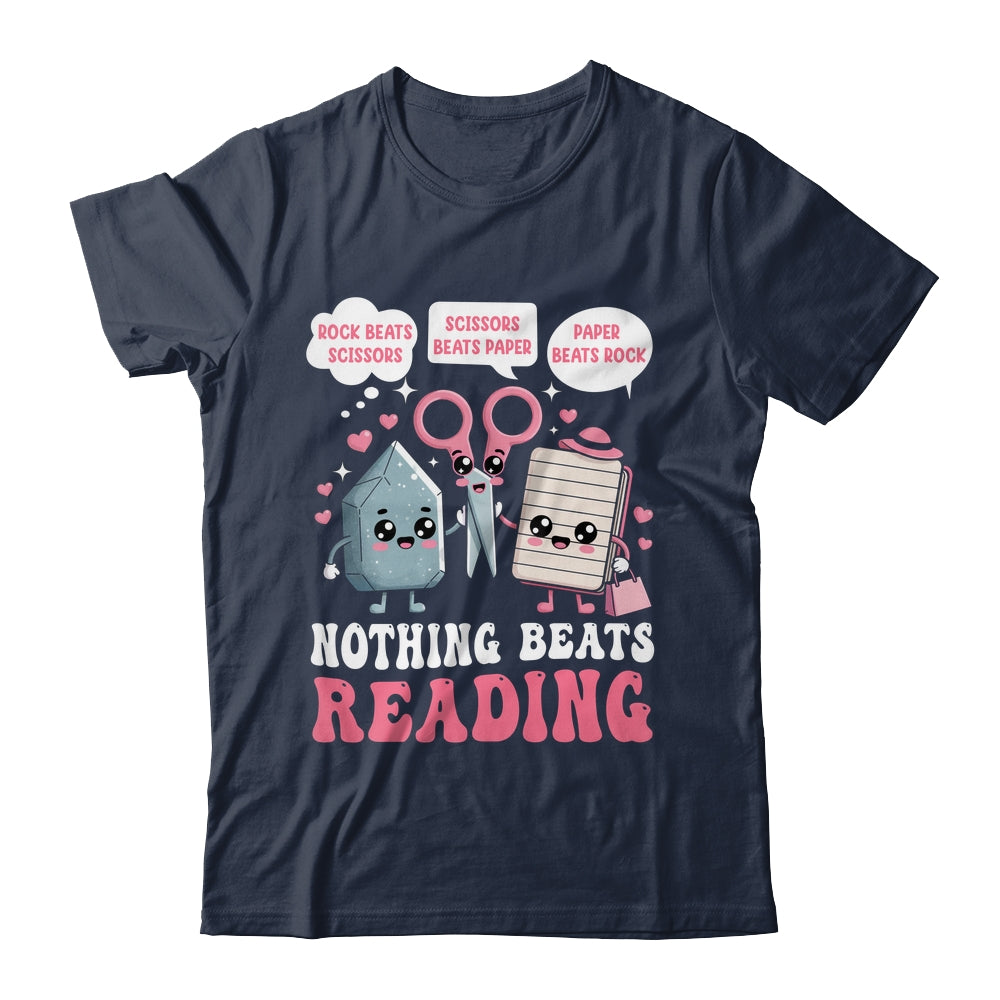 Nothing Beats Reading Book Librarian Rock Paper Scissors Shirt & Hoodie | siriusteestore