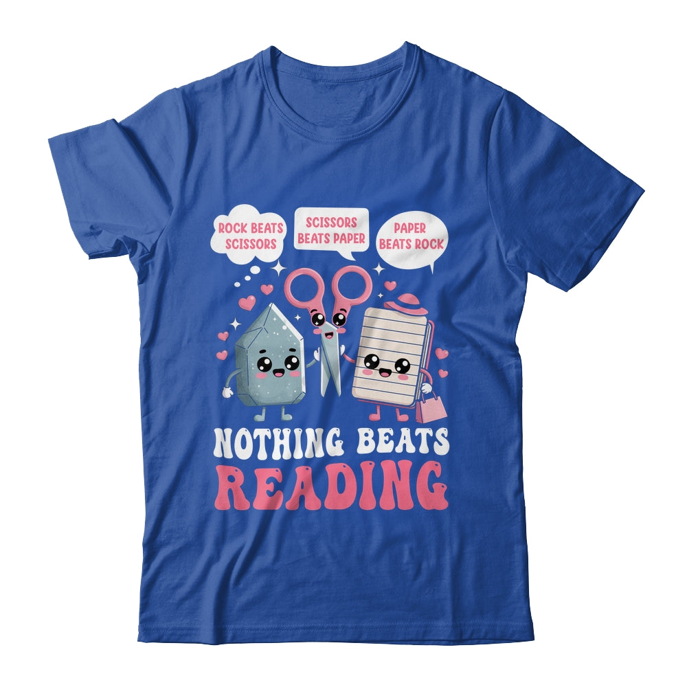 Nothing Beats Reading Book Librarian Rock Paper Scissors Shirt & Hoodie | siriusteestore