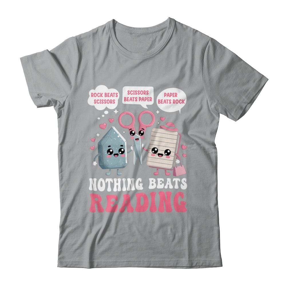 Nothing Beats Reading Book Librarian Rock Paper Scissors Shirt & Hoodie | siriusteestore