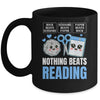 Nothing Beats Reading Rock Paper Scissors Funny Book Lover Mug | siriusteestore