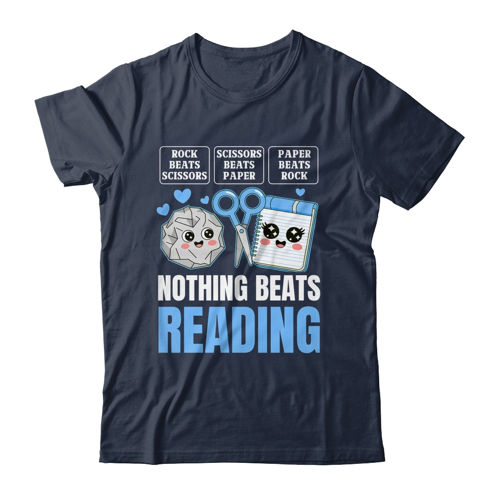 Nothing Beats Reading Rock Paper Scissors Funny Book Lover Shirt & Hoodie | siriusteestore