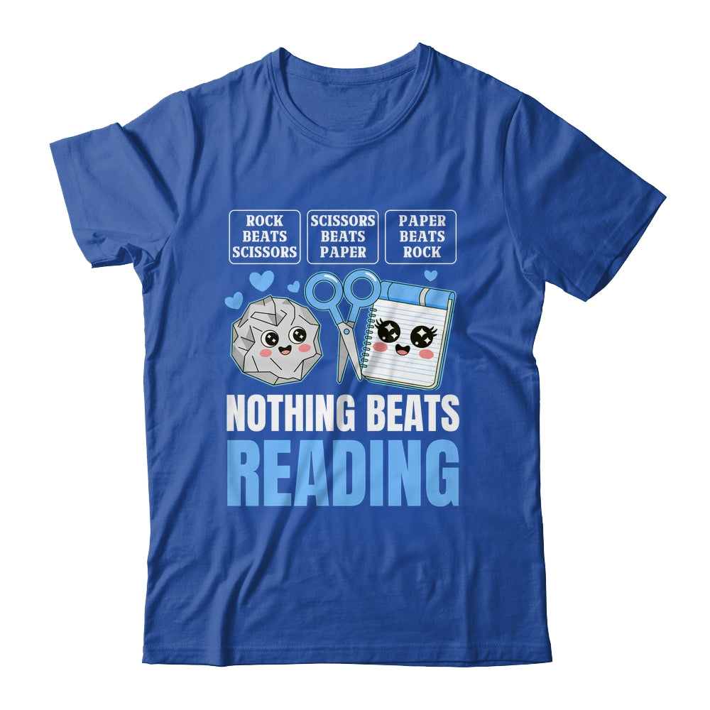 Nothing Beats Reading Rock Paper Scissors Funny Book Lover Shirt & Hoodie | siriusteestore